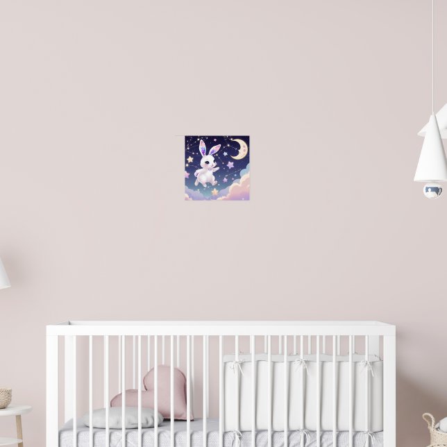 Celestial Bunny Poster – Kawaii Pastel Rabbit (Nursery 2)
