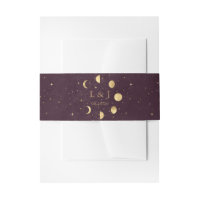 Celestial Burgundy Gold Moon Phases Wedding