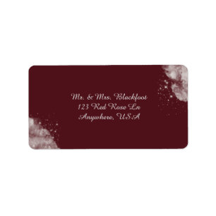 Celestial Burgundy Starlight Address Labels