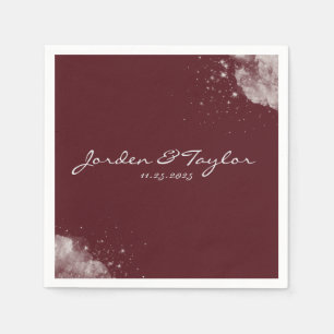 Celestial Burgundy Starlight Napkins