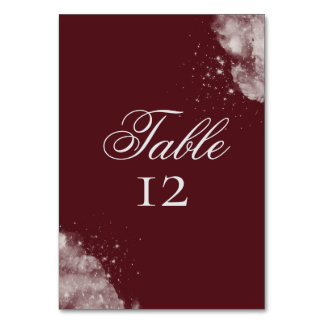 Celestial Burgundy Starlight  Table Number