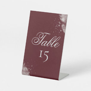 Celestial Burgundy Starlight Table Pedestal Sign