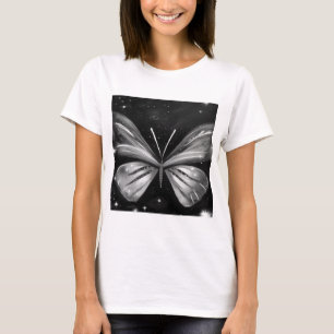Celestial Butterfly Black and White Graphic T-Shirt