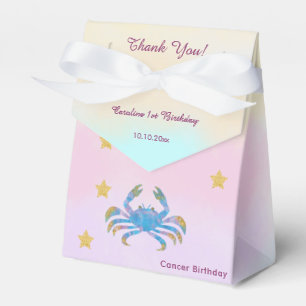 Celestial Cancer Watercolor 1st Birthday Favour Box