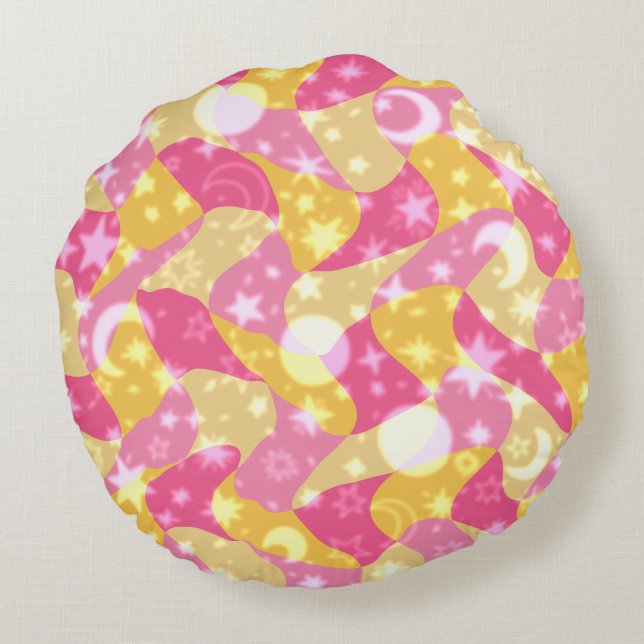Celestial Candy Swirl Round Cushion (Back)