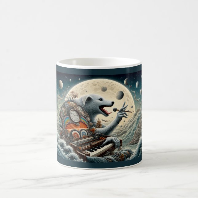 Celestial Canine Pianist Coffee Mug (Center)