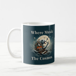 Celestial Canine Pianist Music Meets the Cosmos Coffee Mug