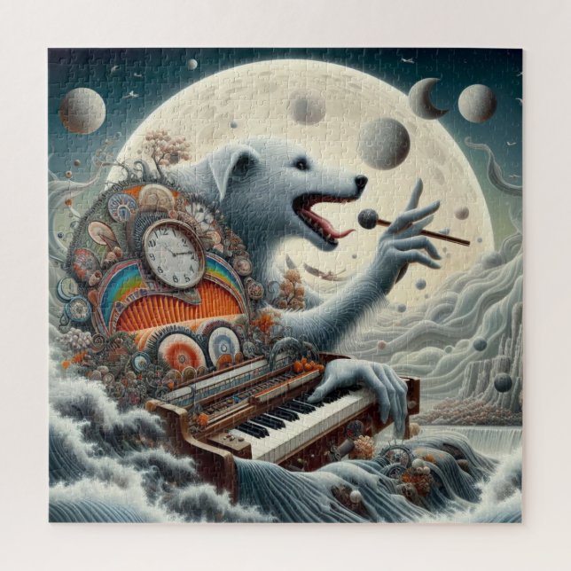 Celestial Canis Pianist Jigsaw Puzzle (Vertical)