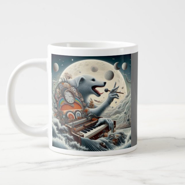 Celestial Canis Pianist Large Coffee Mug (Left)