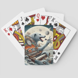 Celestial Canis Pianist Playing Cards