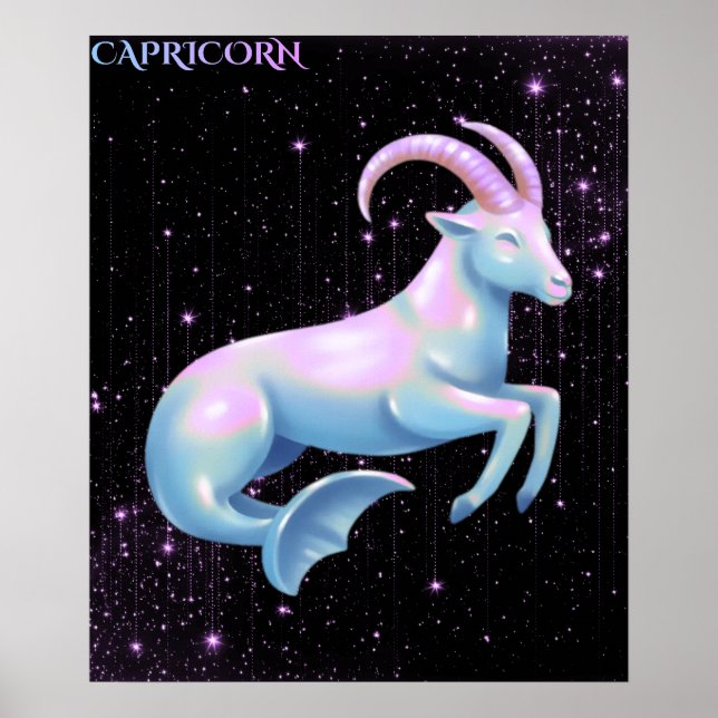 Celestial Capricorn – Astrology Art Poster (Front)