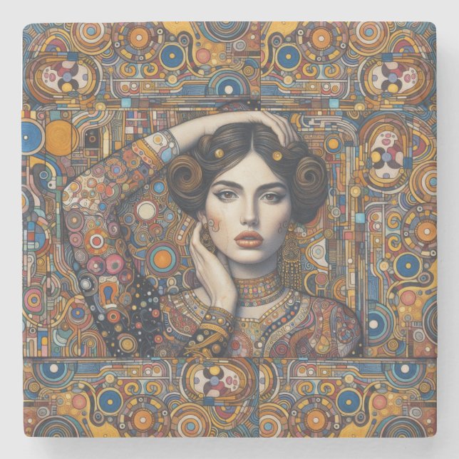 "Celestial Caress" Stone Coaster (Front)