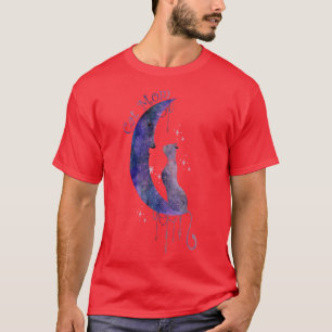 Celestial Cat and Moon T-Shirt