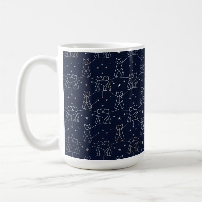 Celestial Cat Constellation Coffee Mug (Left)