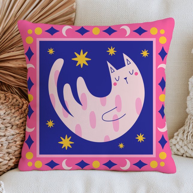 Celestial Cat Dopamine Aesthetic Quirky Feline Cushion (Creator Uploaded)