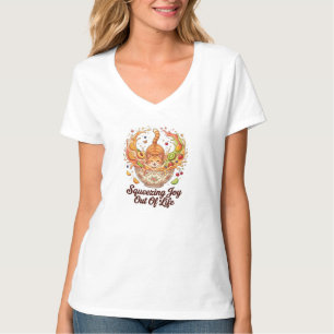 Celestial Cat in Fruit Bowl Graphic Tee Whimsical