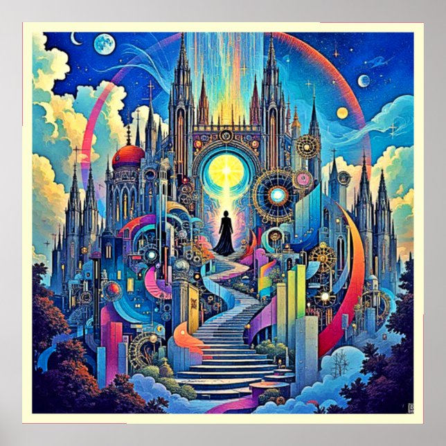 Celestial Cathedral Cityscape Poster (Front)