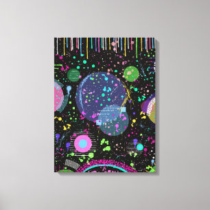 Celestial Celebrations: Maximalist Abstract Art Canvas Print
