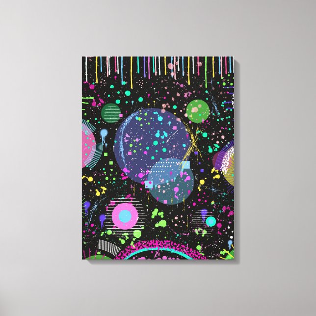 Celestial Celebrations: Maximalist Abstract Art  Canvas Print (Front)