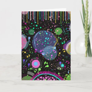 Celestial Celebrations: Maximalist Abstract Art Card