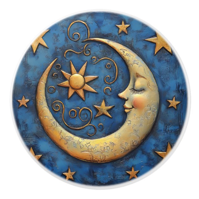 Celestial  ceramic knob (Front)