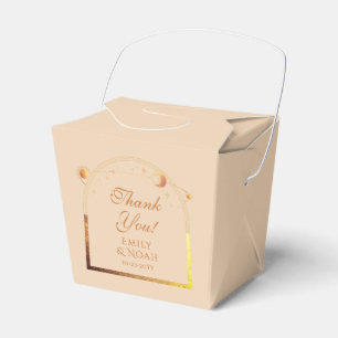 Celestial Champagne Gold Sun Moon Stars Wedding Favour Box