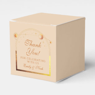 Celestial Champagne Gold Sun Moon Stars Wedding Favour Box