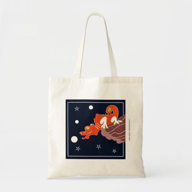 Celestial Chinese Dragon Moonlit Fantasy Art Tote Bag (Front)