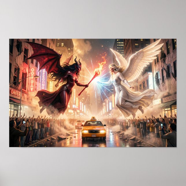 Celestial Clash of Light and Shadow Poster (Front)