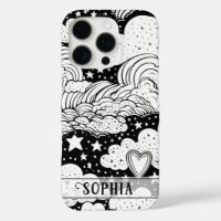 Celestial Clouds Stars Doodle Personalised