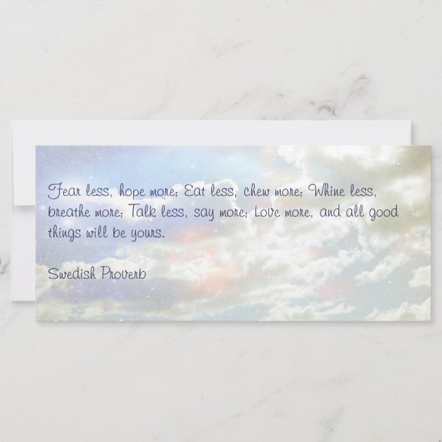 Celestial Clouds, Swedish Proverb Card (Front)