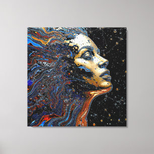 "Celestial Cognition" – A Surreal Portrait Canvas Print