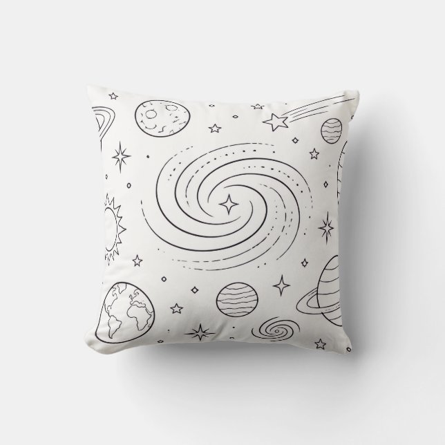 Celestial Colouring Book Pillow | Galaxy (Front)