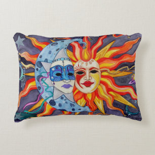 Celestial Comedy and Tragedy Decorative Cushion