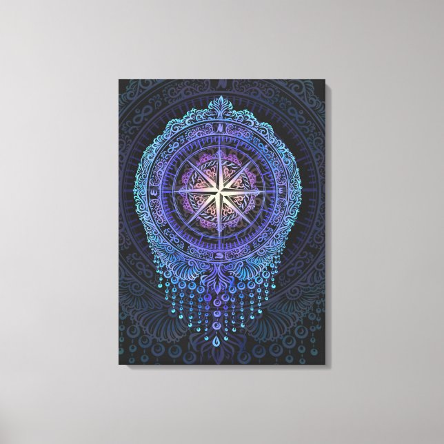 Celestial Compass Mandala Canvas Print (Front)