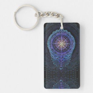 Celestial Compass Mandala Key Ring
