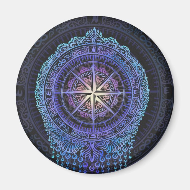 Celestial Compass Mandala Magnet (Front)