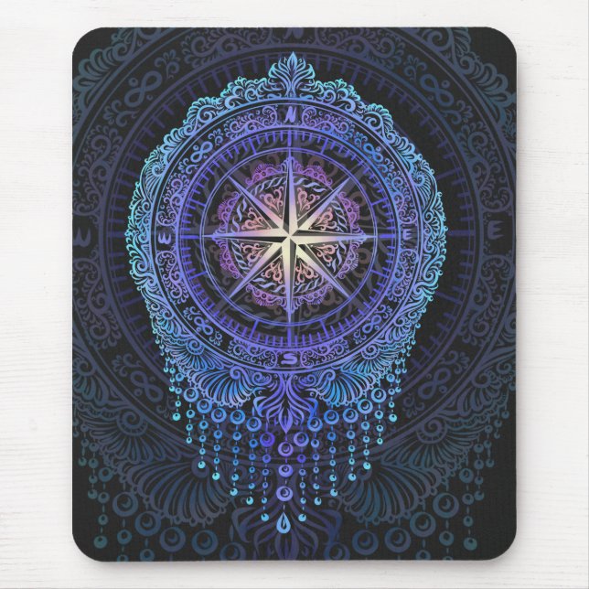 Celestial Compass Mandala Mouse Mat (Front)