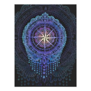 Celestial Compass Mandala Photo Print