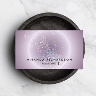 Celestial Confetti Glow Purple Business Card