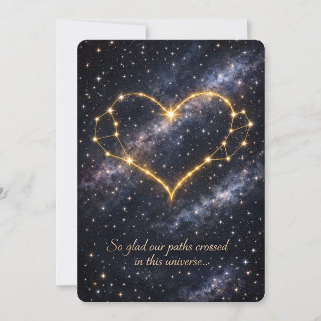  Celestial Constellation Heart Valentine Holiday Card (Front)