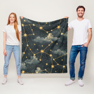 Celestial Constellation Star Pattern (1) Fleece Blanket