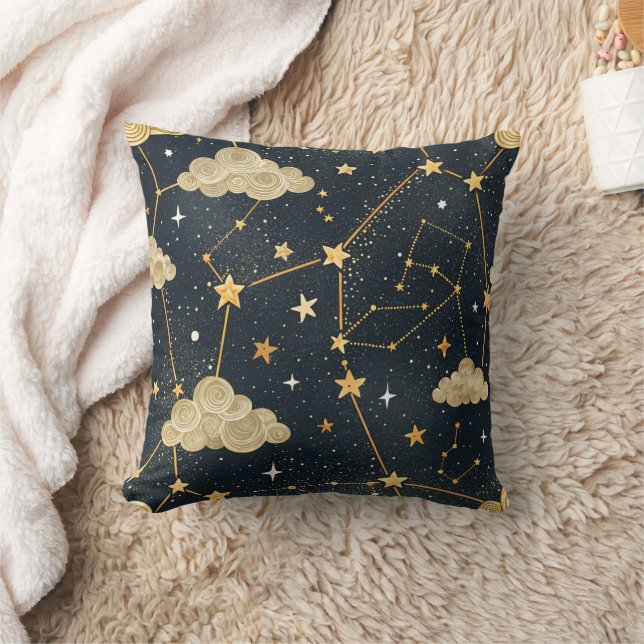 Celestial Constellation Star Pattern (2) Cushion (Blanket)
