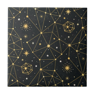 Celestial Constellation Star Pattern (3) Tile