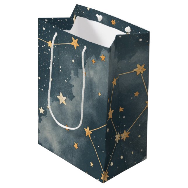 Celestial Constellation Star Pattern (4) Medium Gift Bag (Front Angled)