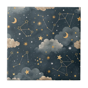 Celestial Constellation Star Pattern (7) Tile