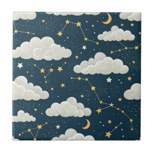 Celestial Constellation Star Pattern (8) Tile