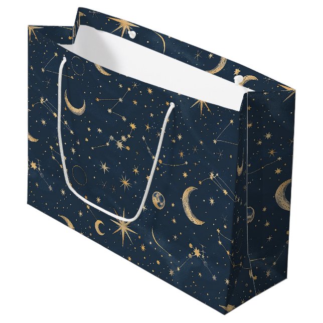 Celestial Constellation - Starry Night (1) Large Gift Bag (Front Angled)