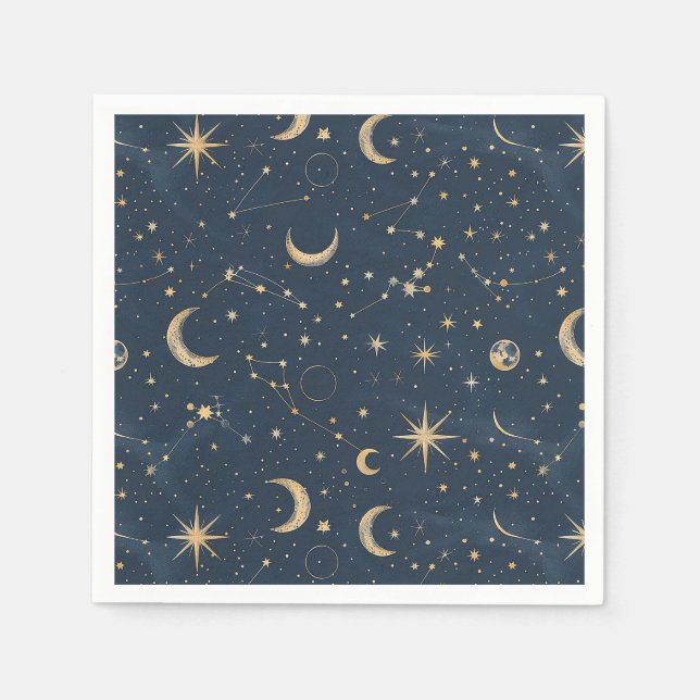 Celestial Constellation - Starry Night (1) Napkin (Front)