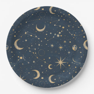 Celestial Constellation - Starry Night (1) Paper Plate